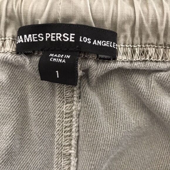 James Perse Neutral Green Stretch Cotton Twill Pull On Casual Pants 1 S - Picture 8 of 8